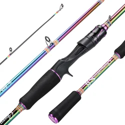 Caña de pescar Sougayilang Baitcasting M 1,8 m 2,1 m caña de fibra de carbono arrastre máximo 8kg 2mm bobina superior lubina trucha Pesca de agua dulce