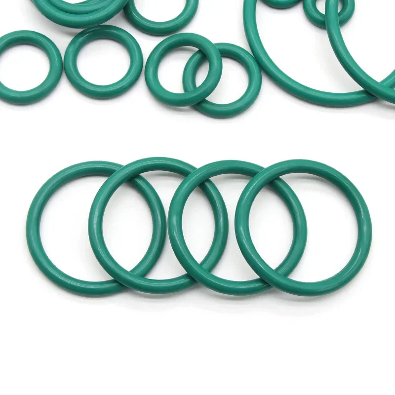 Anillos tóricos de goma fluorada FKM verde, espesor del anillo CS6mm OD40mm ~ 150mm, arandela de combustible, resistente al aceite, ácido y álcalis, 5/10 Uds. - imagen 4