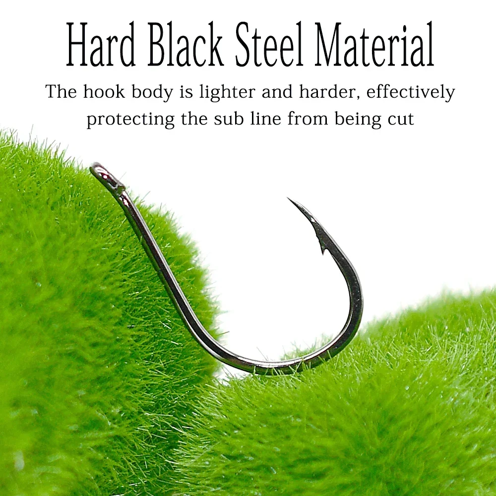MNFT 100 Uds anzuelos de pesca de acero rico en carbono con púas tamaño 5 #   6 #   10 #   12 #   15 #   Accesorios para aparejos de anzuelo de carpa de un solo círculo - imagen 4