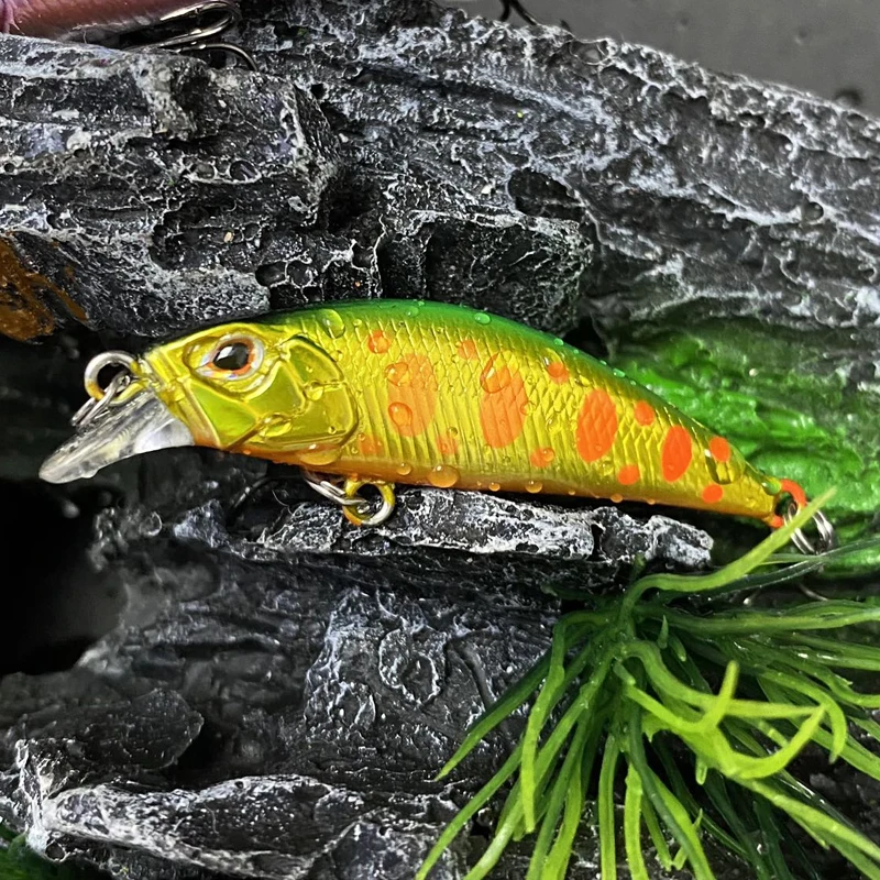 48mm 4g Mini Minnow señuelo de pesca Jerkbait para perca flujo hundimiento Wobblers cebo duro Artificial pesca Trolling trucha Swimbait - imagen 5