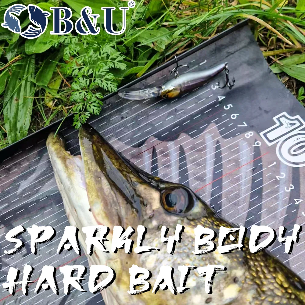 B & U 58mm 5,8g suspensión Jerkbait Crankbait Minnow Shad cebo duro Deep Diver profundidad 2m señuelo de pesca de fundición larga - imagen 3