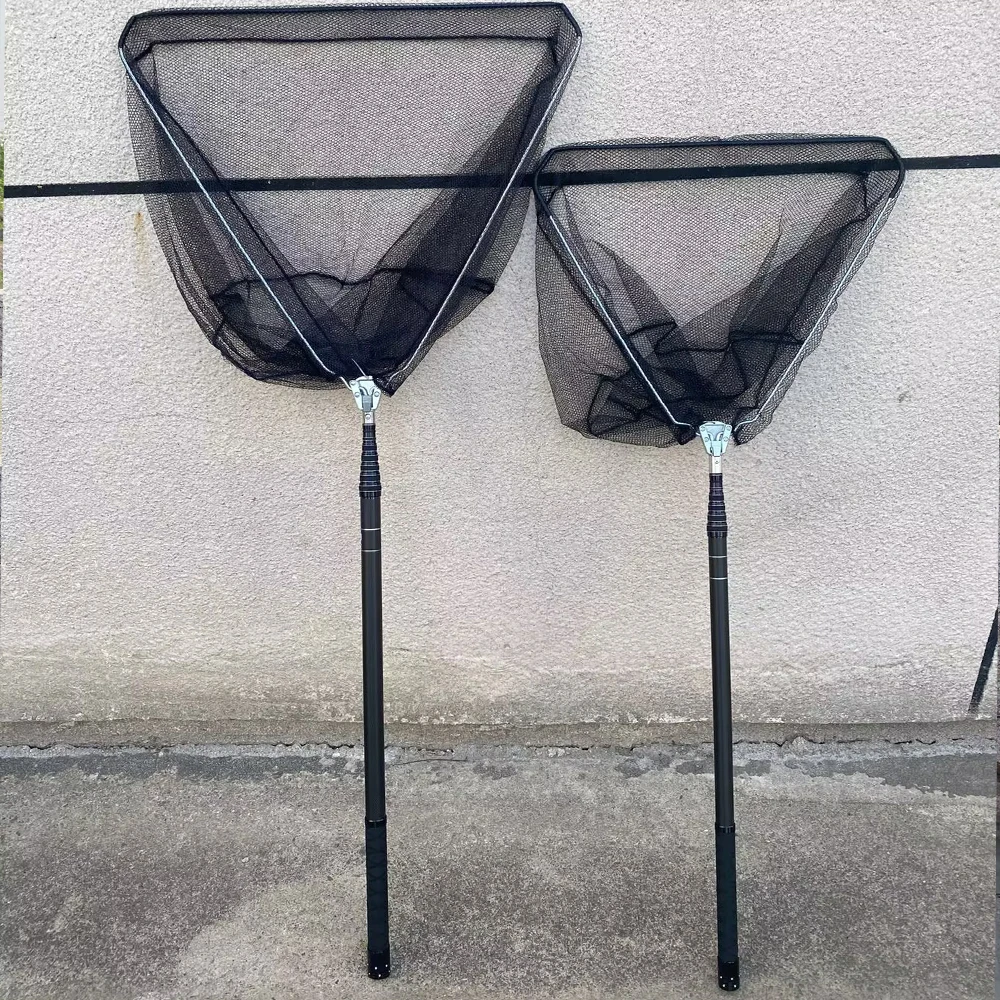 Triangular Collapsible Fishing Net Carbon Wear Resistance Fishing Landing Net Shrimp Cage Nylon Mesh Catch Fish Trap 3.0m/4.0m - imagen 5