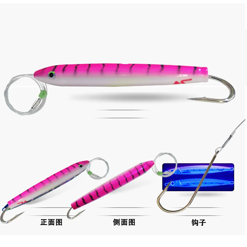 Cebo de arrastre de lápiz de arrastre de madera, señuelo de Pesca de Mar de 71g/6 pulgadas, Wobbler, Marlin, atún, barco, 1 unidad - imagen 3