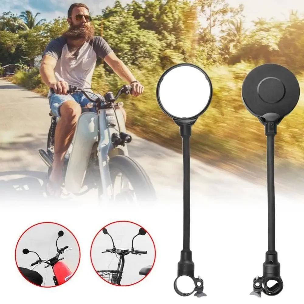 Nuevo Espejo retrovisor para manillar de bicicleta con mango de silicona, espejo de manguera larga Flexible negro, espejos ajustables para bicicleta - imagen 2