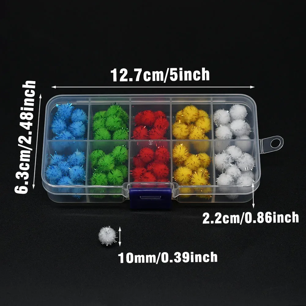 100 Uds. Huevo Glo-Bug de colores mezclados, huevos de pescado biónicos de 10mm, materiales de señuelo de pesca, trucha, mosca, Ninfa, atado de bolas de felpa, suministros para atar moscas - imagen 5