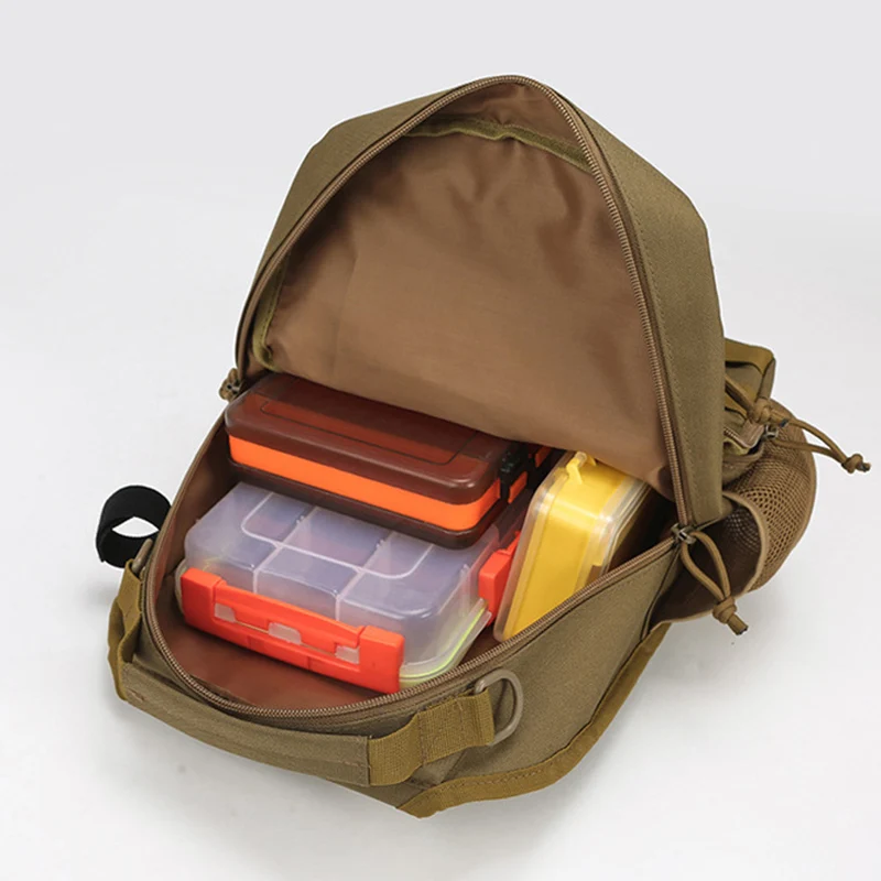 Bolsa de pecho de pesca táctica con señuelo, gran almacenamiento, escalada al aire libre, Camping, caza, bolsos de hombro Molle, Mochila deportiva portátil para hombres - imagen 2