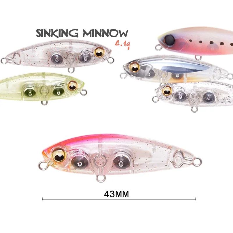 Señuelo de Pesca con lápiz japonés Terrier 43S, 43mm, 4g, Wobbler que se hunde, Mini cebo Artificial de agua salada para Pesca, Rockfish, lubina - imagen 5