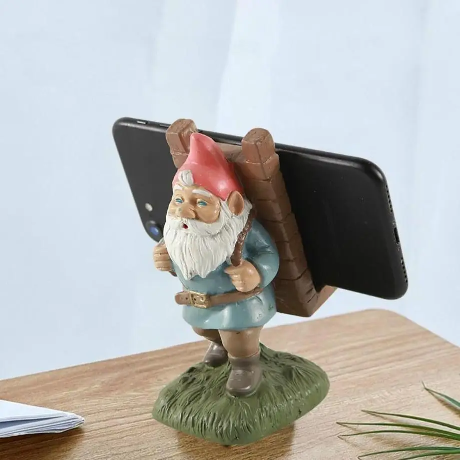 Soporte móvil Papá Noel de resina – Adorno navideño escritorio