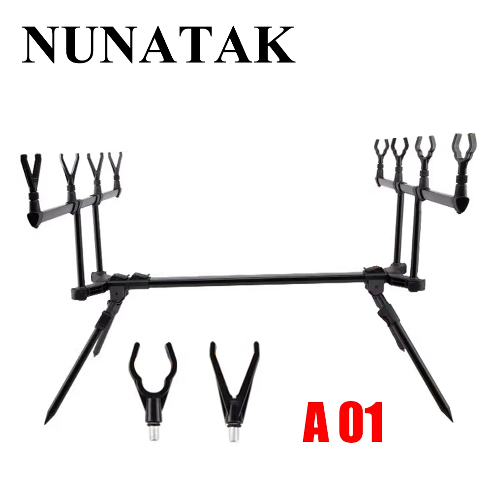 Soporte para caña de pescar NUNATAK, soporte plegable de 4 pies para carpa, marco de soporte para caña de alto carbono, soporte para pesca en el mar, herramientas de pesca de carpa - imagen 3