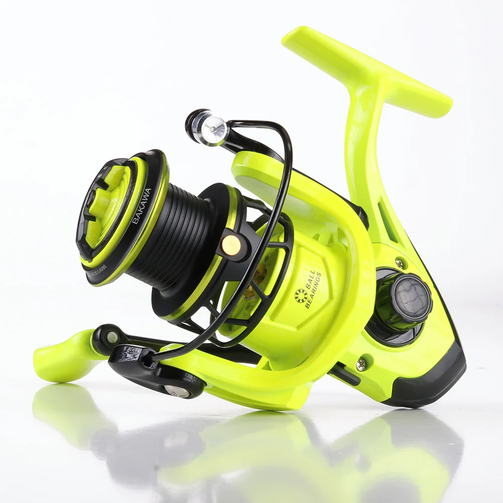 Carrete de Pesca giratorio BAKAWA serie 1000/2000/3000, relación de engranaje 5,2: 1, rueda de carpa, Pesca de agua dulce y salada, herramientas de Pesca duraderas - imagen 3