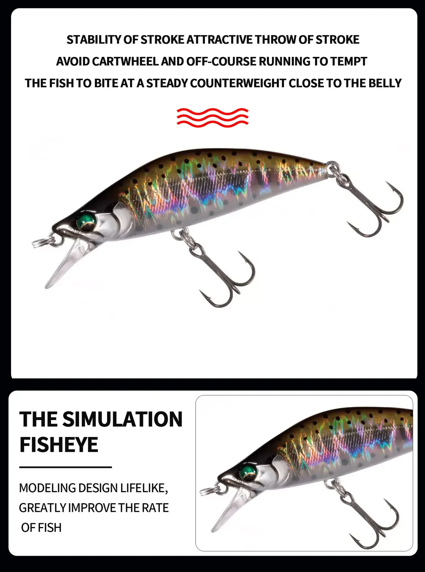 1 Uds 50mm 5,2g señuelo de pececillo hundimiento Pesca trucha de agua dulce Lucio señuelo Japón Pesca señuelo Artificial cebo duro Minnow - imagen 5