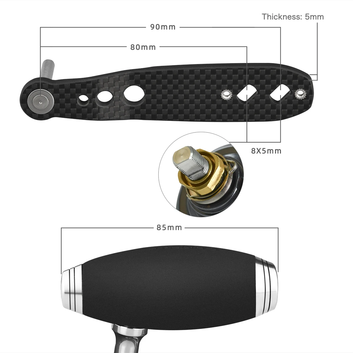 Mango de Jigging Gomexus para Shimano Ocea Jigger Tekota Conquest Tranx 300 Daiwa Saltiga BJ mango de carrete Fuego CT Baitcasting 90mm - imagen 4