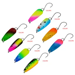 Señuelos de pesca cucharas coloridas gancho único plantillas de Metal de cobre señuelos artificiales lote 8 piezas en oferta