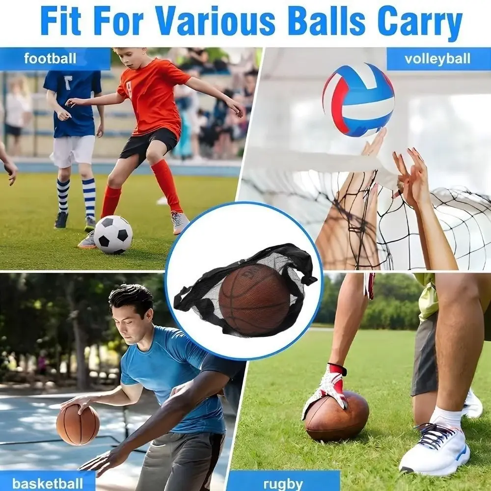 Nuevo Bolsa de baloncesto de gran capacidad, bolsa de red de tenis ajustable resistente al desgaste, bolsa cruzada de almacenamiento de fútbol para deportes al aire libre - imagen 5