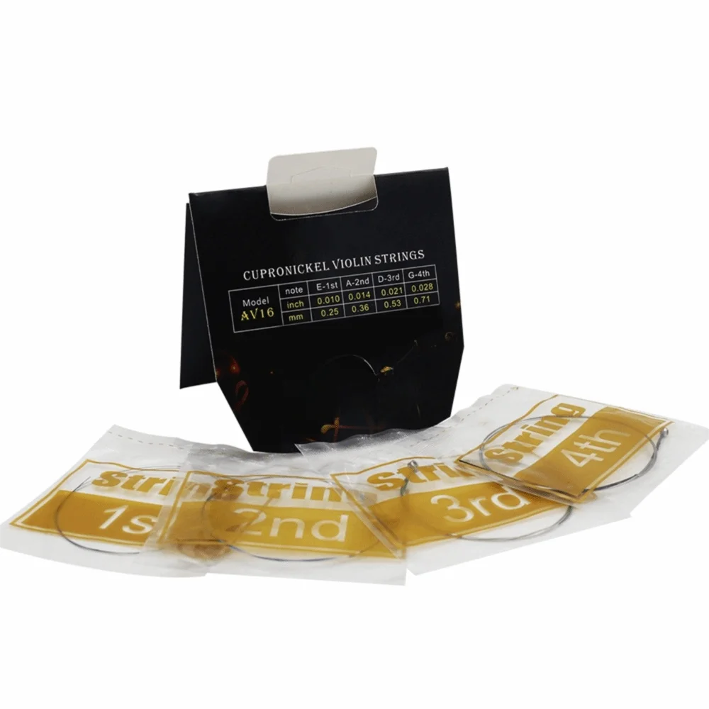 4 piezas ​ Núcleo de acero ​ Cuerdas de violín Punta de bola chapada ​ Afinación de E-A-D-G ​ ​ Juego de cuerdas de violín ​   Juego de cuerdas profesional ​ - imagen 5
