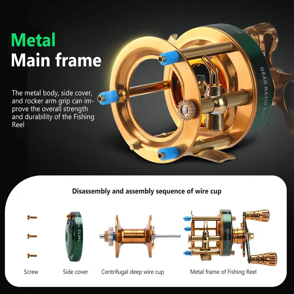 Carrete de pesca Baitcasting Cl40/cl60 para salmón, trucha, aparejos de pesca anticorrosión de bajo ruido para entusiastas de la pesca, envío directo - imagen 3