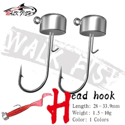 WALK FISH 5 unids/lote 1,5g-10g anzuelo con cabeza de plomo cebo antidesajuste cebo suave negro Pit pez mandarín esturión equipo de lubina