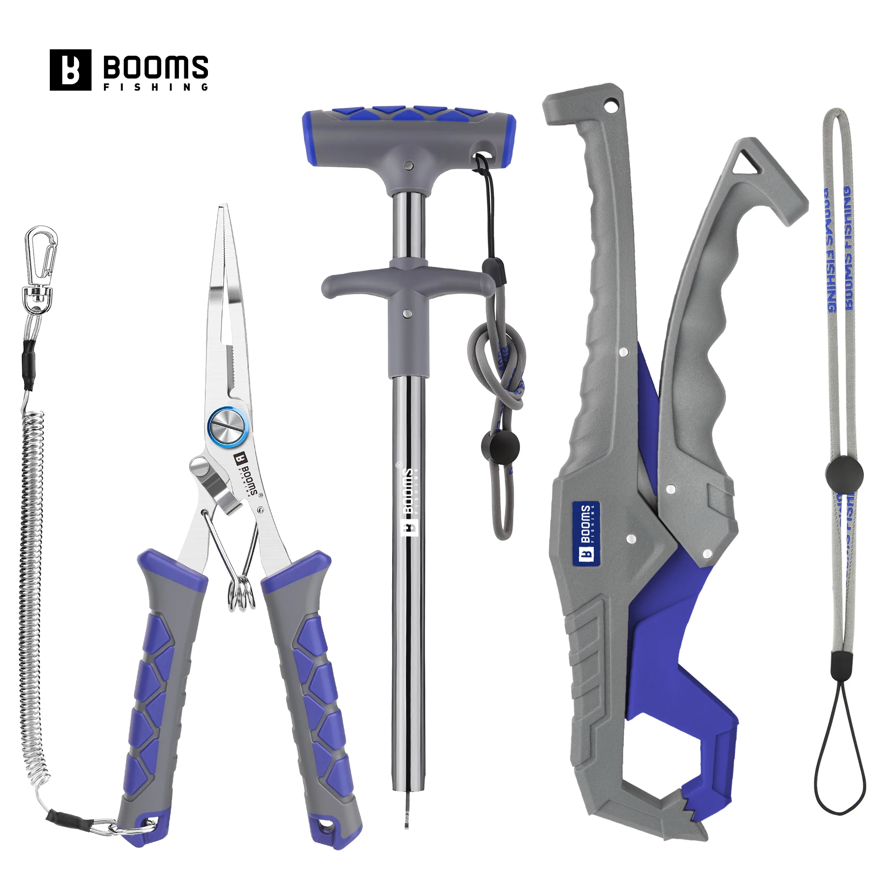 Booms Fishing-Alicates de pesca de 17cm, removedor de anzuelos de 24cm y pinza de pescado, removedor de anzuelos de anillo dividido, juego de herramientas de aparejos de pesca