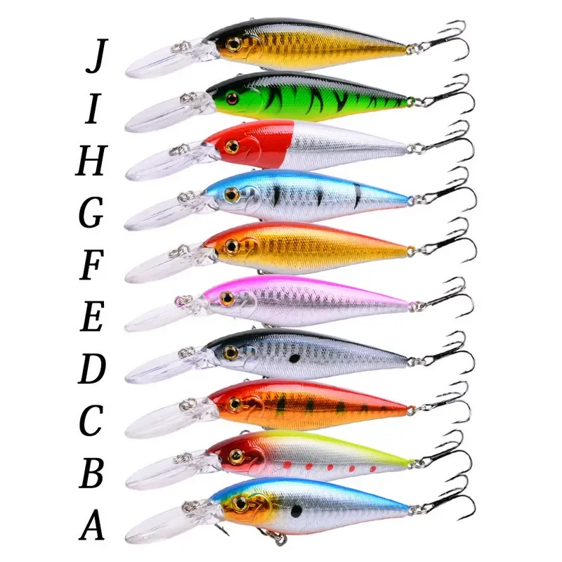 1 Uds. Patrón de rayas coloridas 11cm 10,5g cebo duro Minnow Streak Señuelos de pesca lubina anzuelo de agua dulce perca de buceo Wobbler pescado - imagen 2