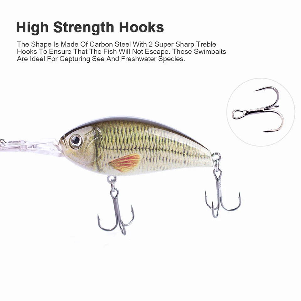 Señuelo flotante Wobbler para Pesca, cebo Artificial de 11cm y 18g, perca para lubina y Lucio, cebo de sonajero, 1 piezas - imagen 4