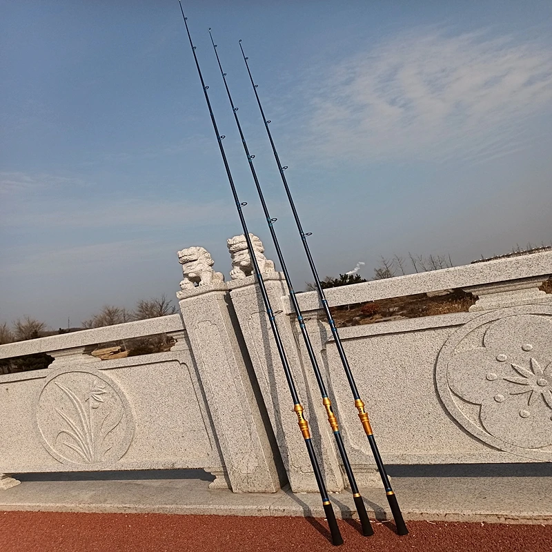 Caña de pescar de Surf de fibra de carbono de fundición larga, 3m, 3,6 m, 3 secciones, asiento de carrete de metal, 11,8 pies, poste rápido giratorio duro XH - imagen 4