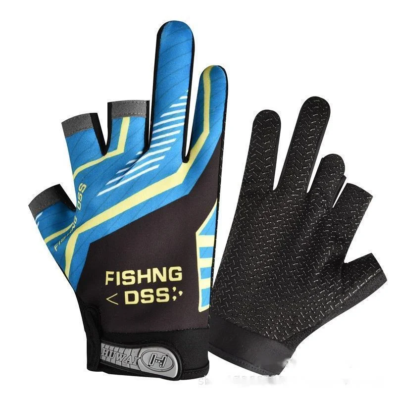 Guantes de pesca de tres dedos antideslizantes, protección solar, finos, transpirables, pesca en el mar, guantes al aire libre, Verano - imagen 3