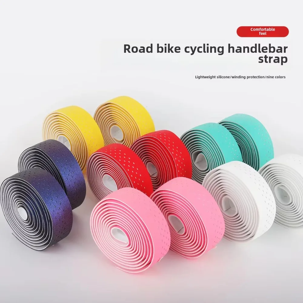 Cinta para manillar de bicicleta de carretera cómoda y profesional, cinta antideslizante colorida para mango de bicicleta, accesorios transpirables de PU para bicicleta - imagen 3