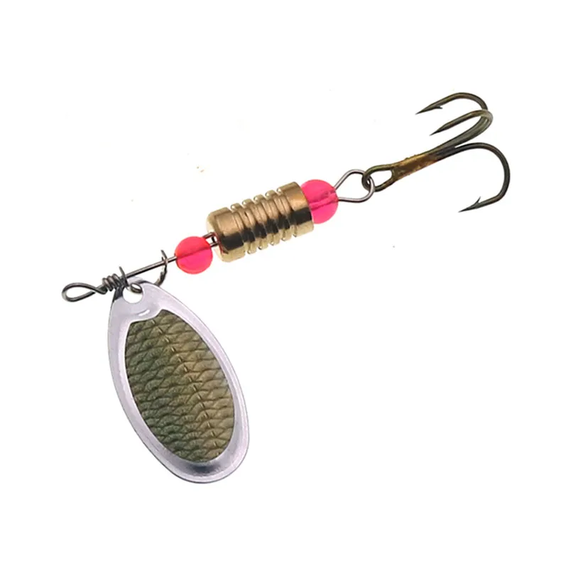 Spinner Bait 5,5 g cuchara señuelos Metal con anzuelos triples cebo de lubina artificial señuelo de pesca - imagen 4