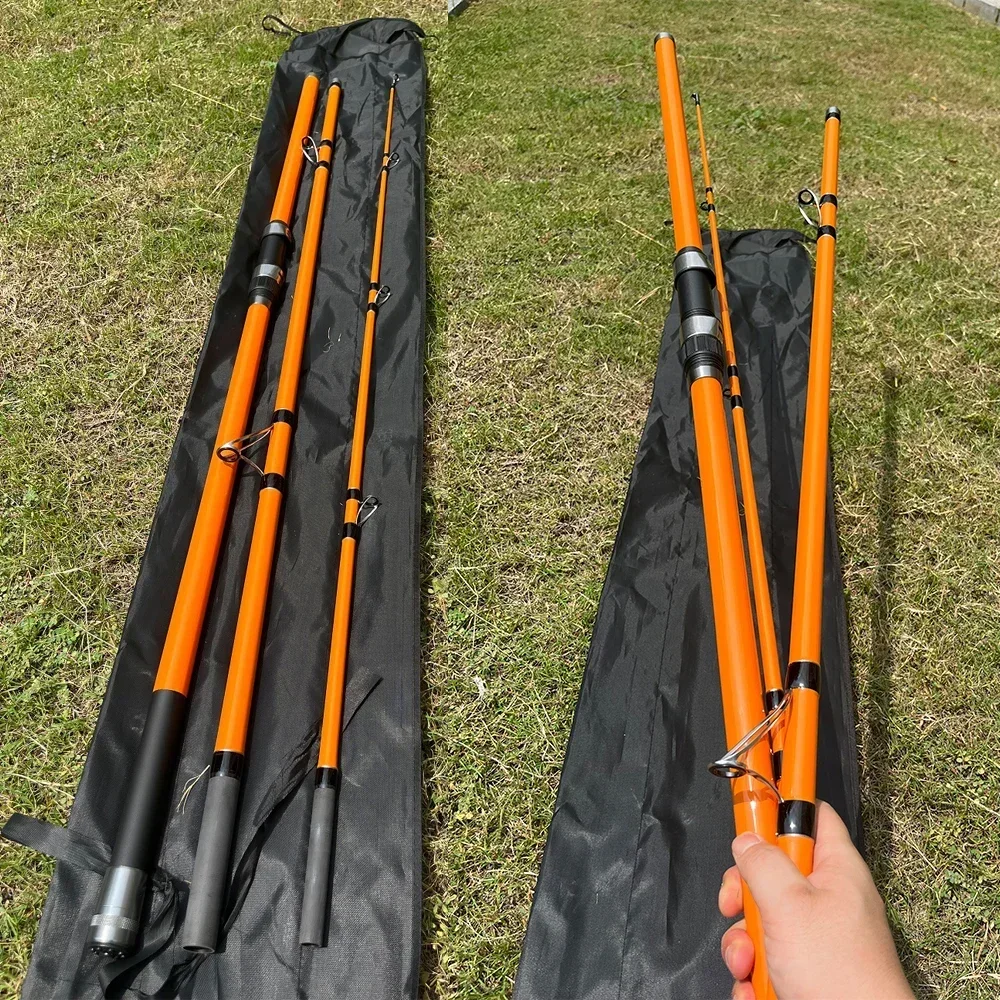 Caña de pescar para carpas de 3,3 m, 3,6 m, 3,9 m y 4,2 m, 35 kg, portátil, para surf, de viaje, de fibra de carbono, para agua salada. - imagen 5