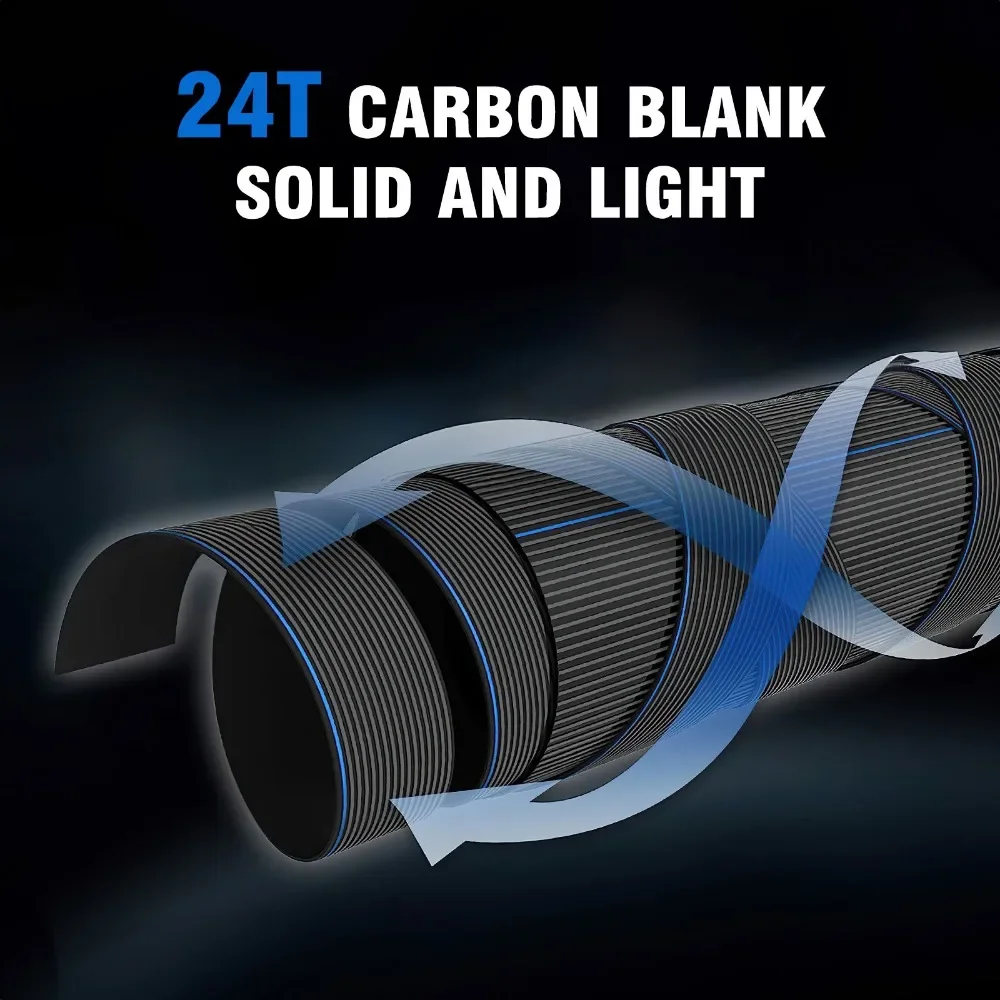 Goture-caña de pescar telescópica, accesorio de Pesca de Mar de 1,8 M, 2,1 M, 2,4 M, 2,7 M, 6-9 secciones, poste de fibra de carbono 24T, caña de viaje giratoria, Carpa, Trucha - imagen 3