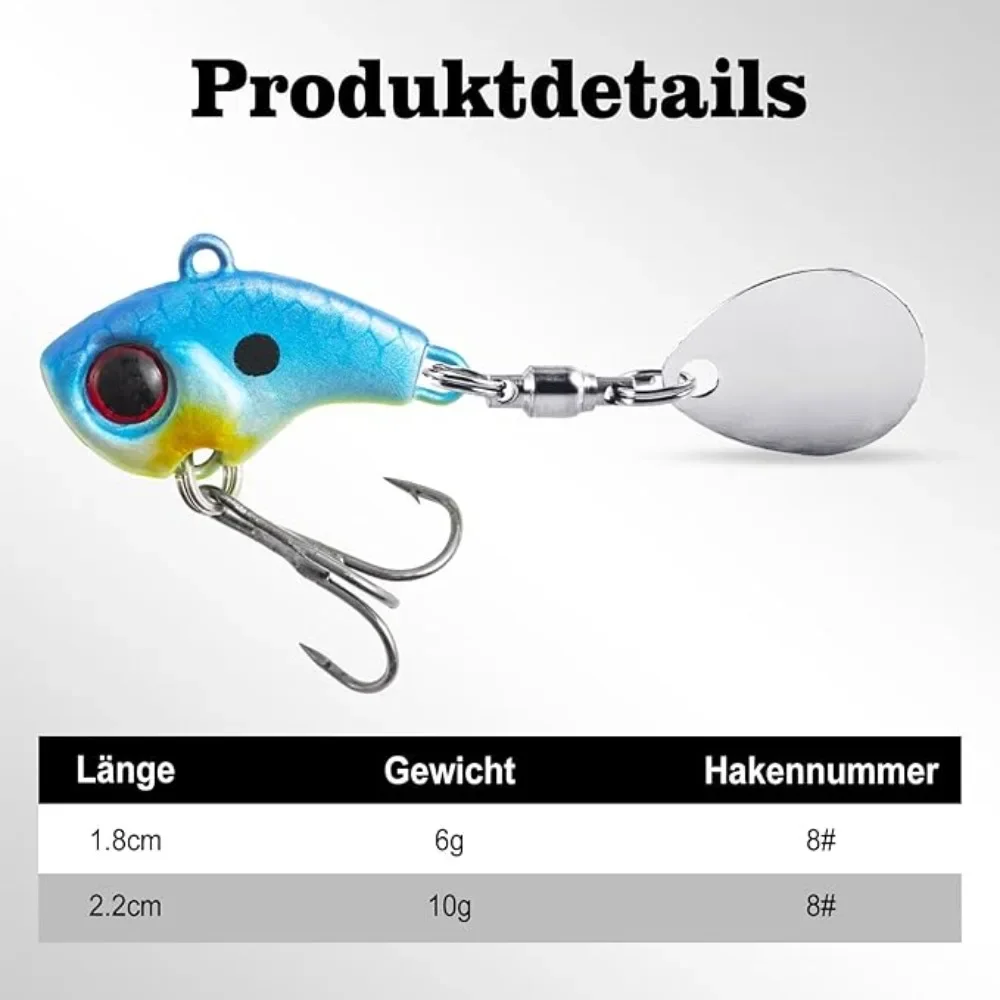 Goture 6g 10g señuelo de pesca 3D ojos rojos Jig Spinner Set Spinner pesca Spinner hoja cebo para lubina trucha agua dulce agua salada - imagen 2