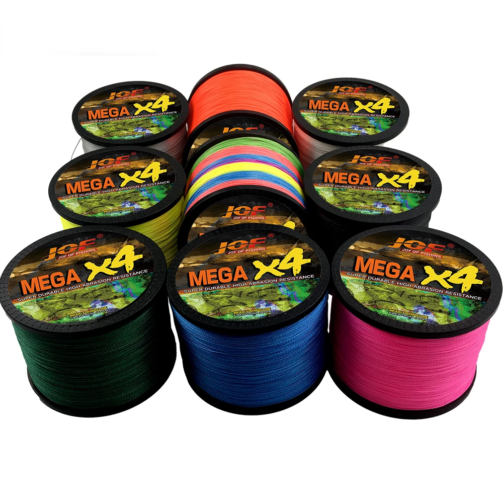 JOF-línea de pesca Micro trenzada de 100m, 300m, 500m, accesorios coloridos de 4 hebras de PE para pesca de agua dulce, 10, 12, 18, 28, 35, 40, 50, 60, 80lb - imagen 4