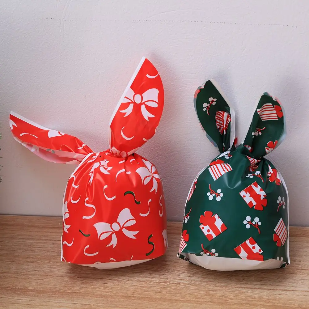 Bolsas de dulces de orejas de conejo de Feliz Navidad, bolsa de dulces de Papá Noel, bolsas de galletas de Año Nuevo de Navidad, 50 piezas - imagen 4
