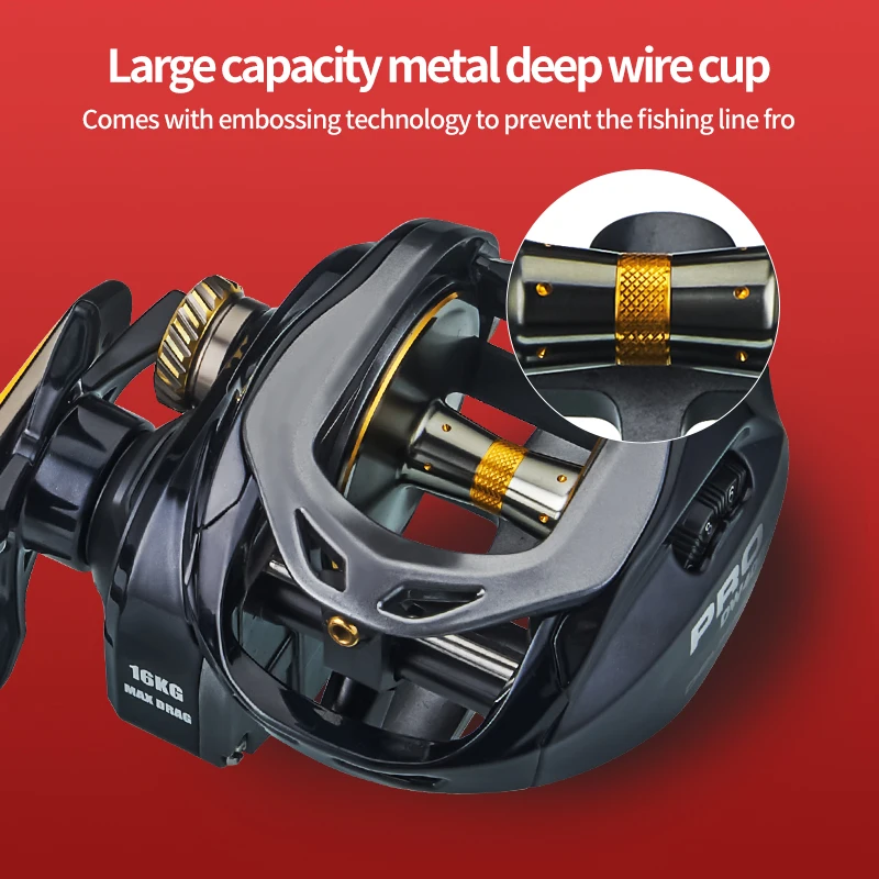 DEUKIO-carrete de pesca Baitcaster, accesorio con mango extendido, relación de transmisión 7,2: 1, arrastre máximo de 16KG, para lubina, agua dulce y salada - imagen 4