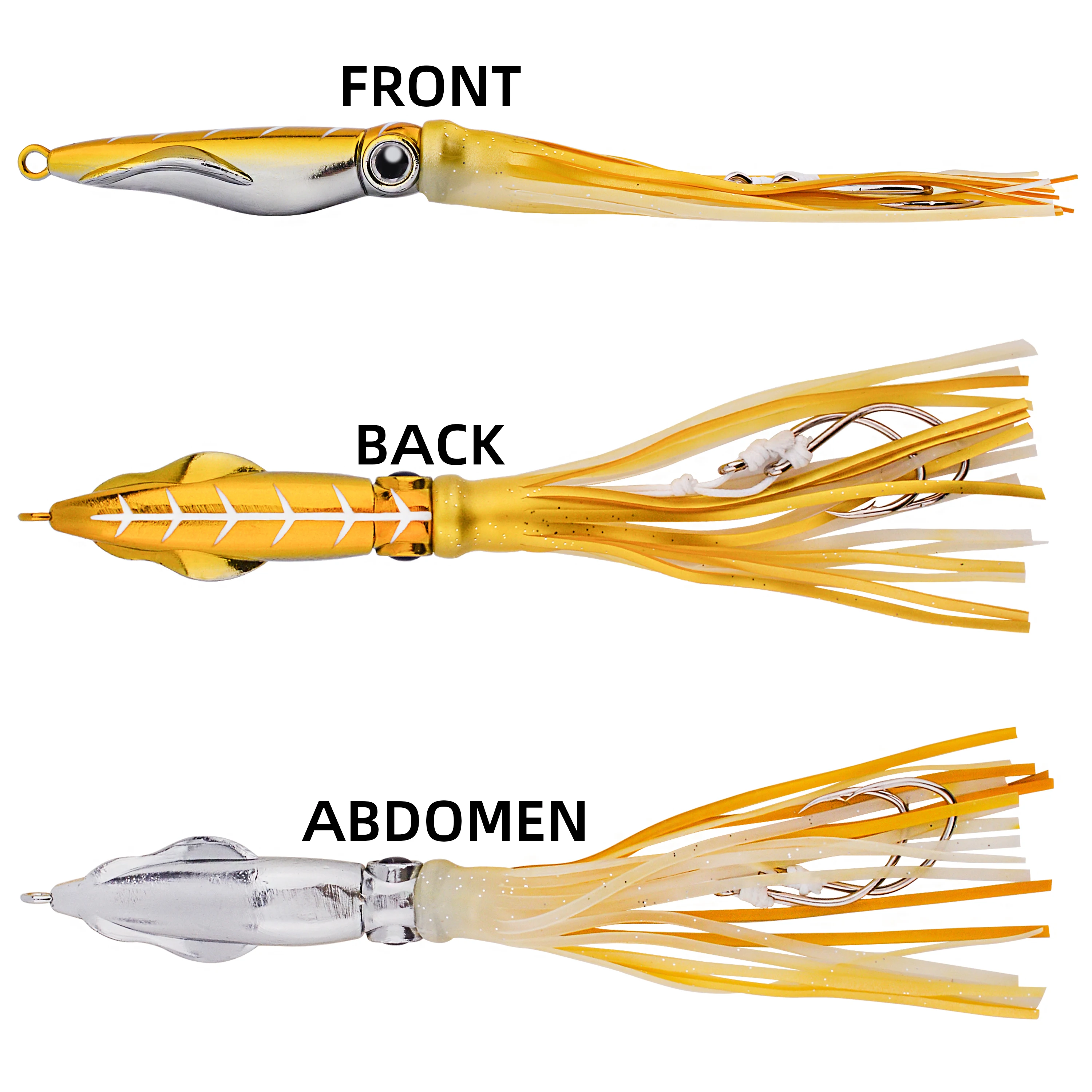 Señuelo de alta calidad con cabeza de Metal, falda de pulpo, señuelo de Pesca Jigging, 100g, 250g, cebo artificial, señuelo de Pesca, cebo duro con ganchos - imagen 2