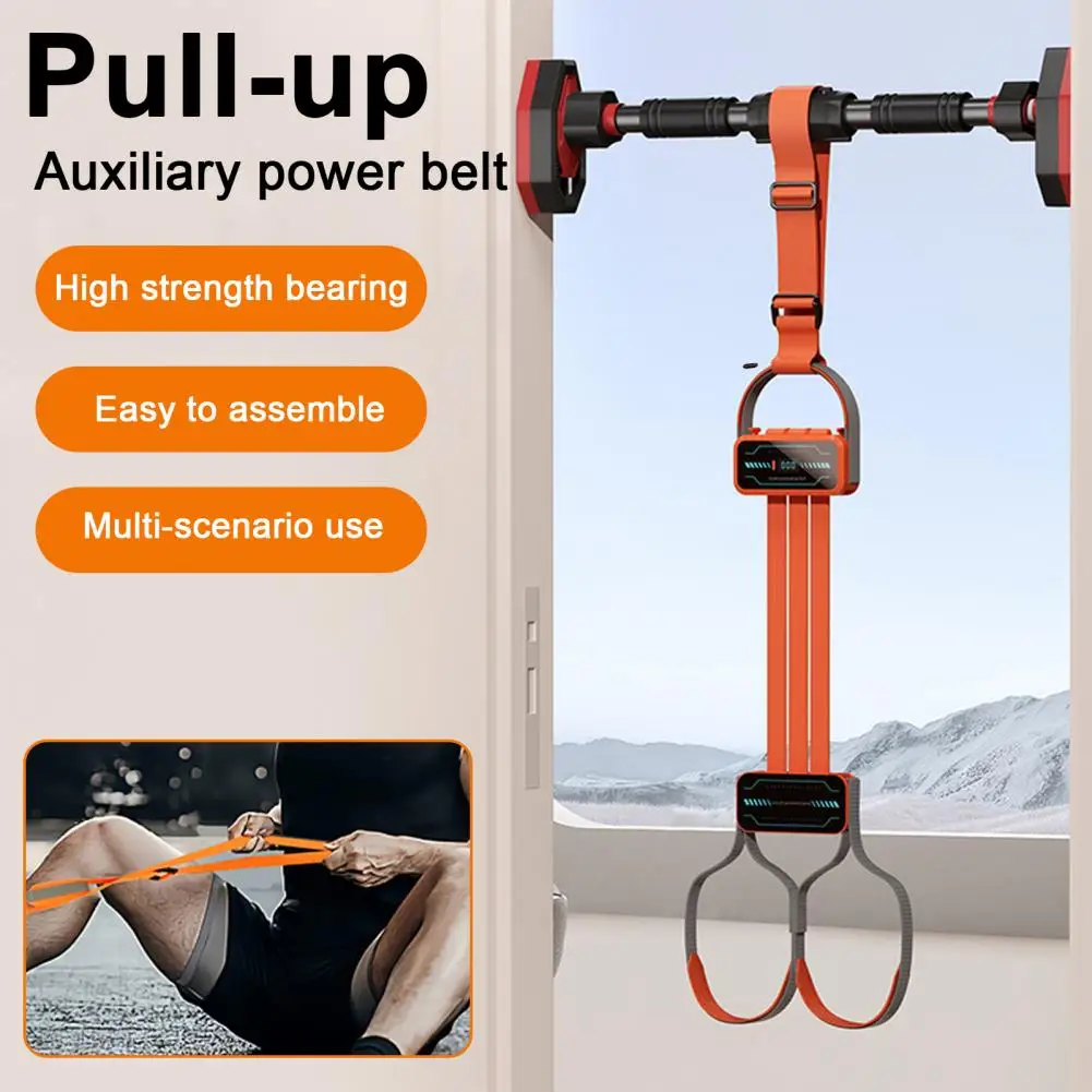 Correa de asistencia para dominadas con contador Digital, banda elástica de alta resistencia para entrenamiento de fuerza, banda de resistencia de barra Horizontal - imagen 4
