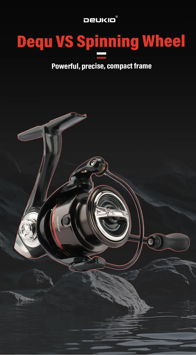 Carrete giratorio DEUKIO ultraligero para pesca