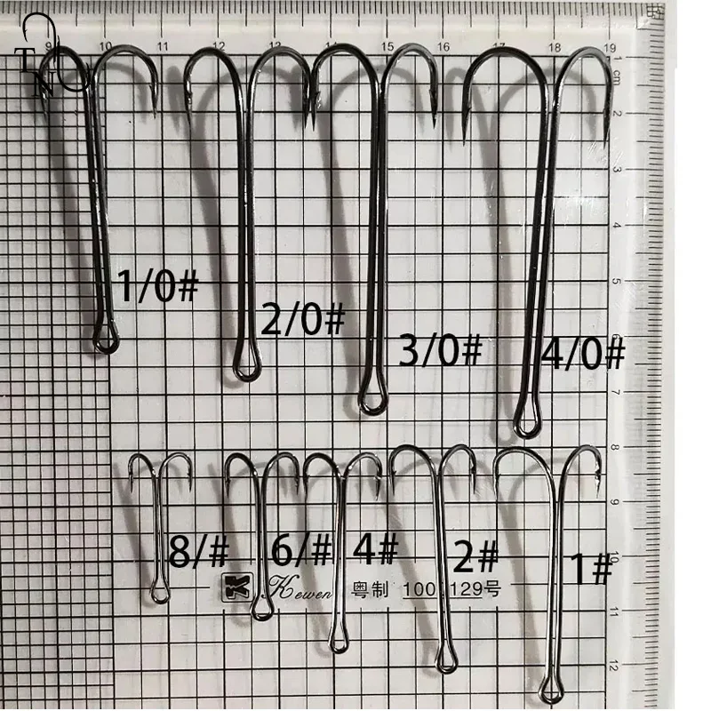 Anzuelo de pesca doble de caña larga curvada redonda TN14, 10 piezas, 9883, acero al carbono, níquel negro, para señuelo de rana - imagen 5