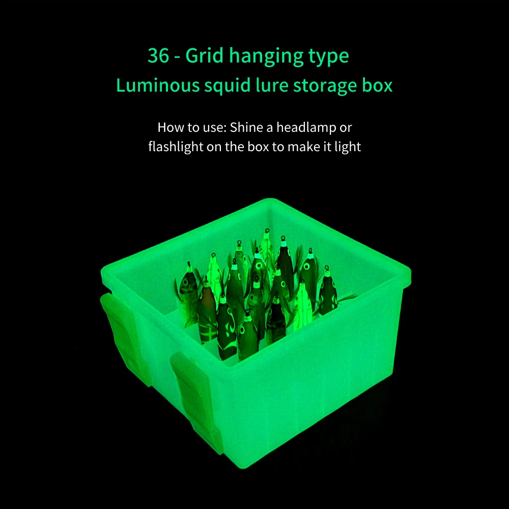 Cajas de almacenamiento de pesca luminosas, plantilla de calamar, contenedor de cebo duro, caja Egi, organizador de plástico, caja de almacenamiento de herramientas de señuelo, aparejos de pesca - imagen 3
