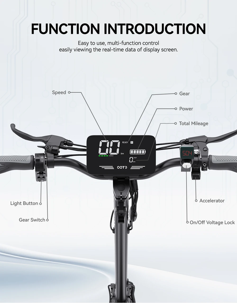 OOTD T10 Scooter Eléctrico Plegable Todoterreno - imagen 5