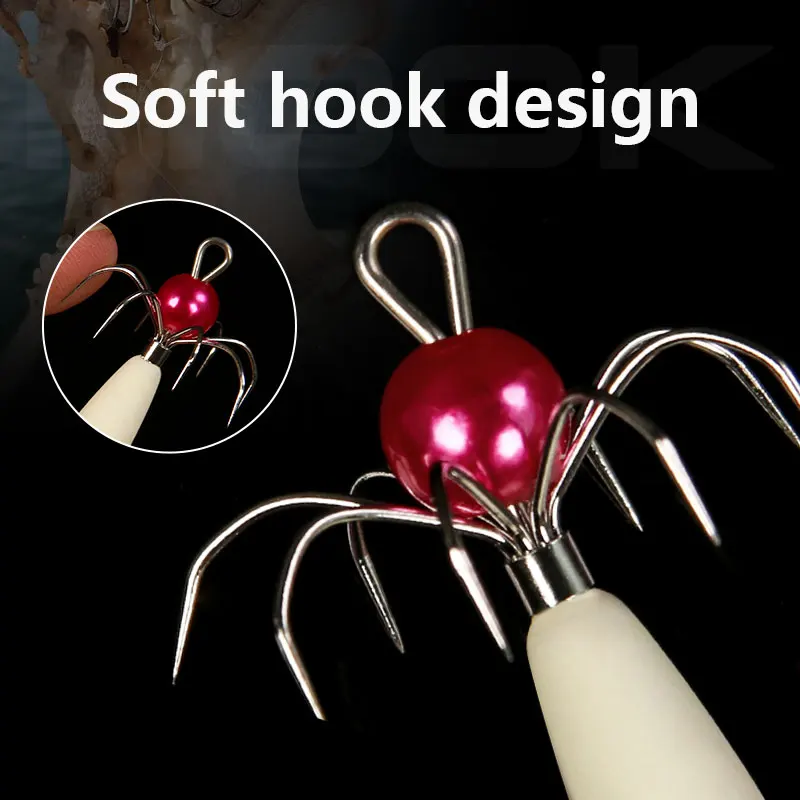 LETOYO 3,2g anzuelo flotante de pulpo luminoso calamar Jig señuelo de pesca cebo Artificial para Webfoot pulpo pesca señuelo de pesca de mar - imagen 5