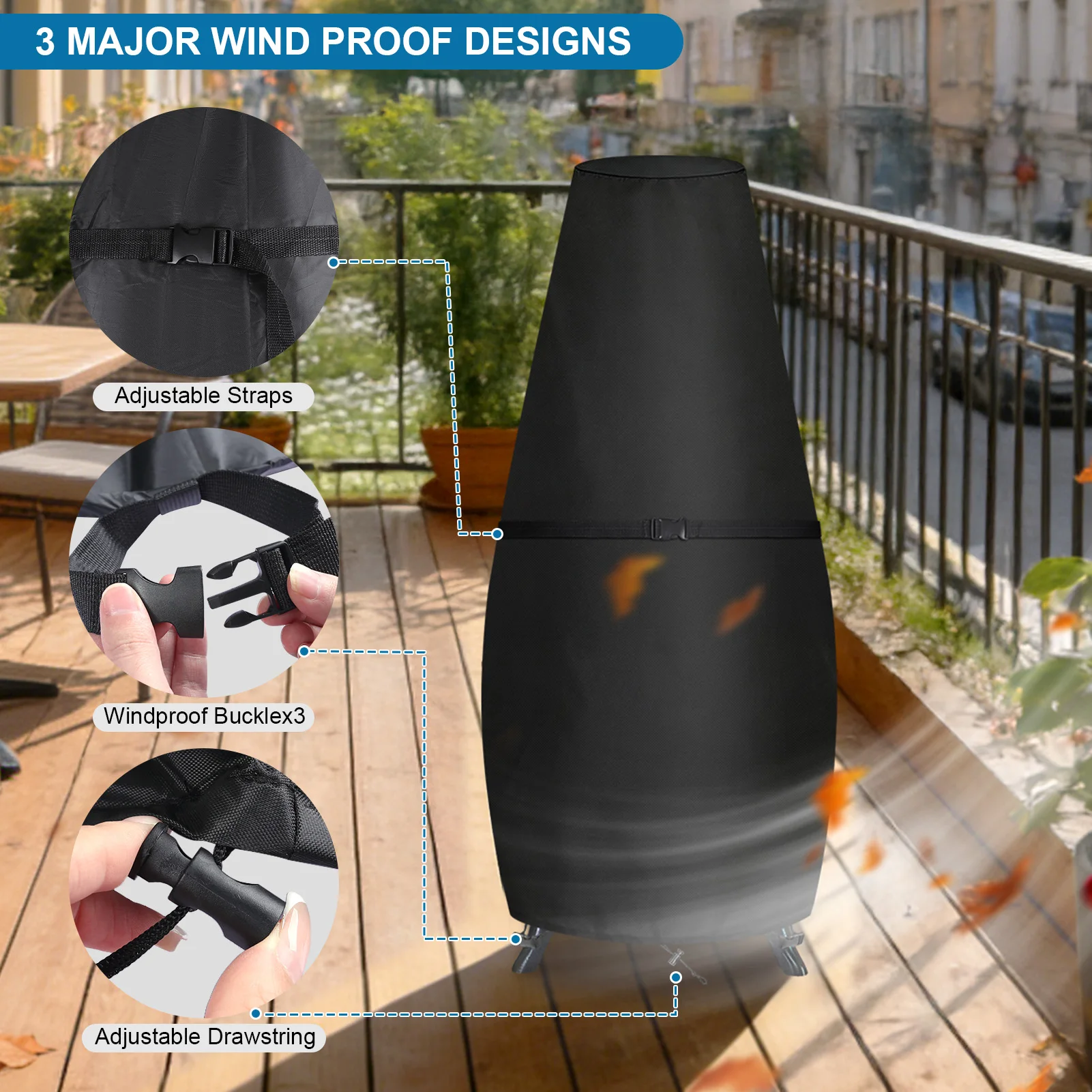 Funda Impermeable Chimenea Camping – Protector Calefactor Exterior - imagen 5