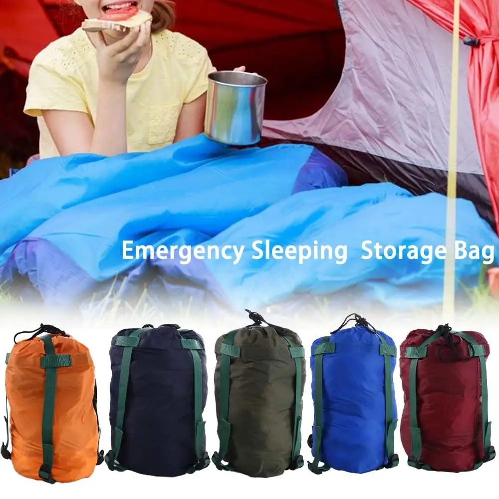 Bolsa de compresión ultraligera para exteriores, bolsa de almacenamiento para dormir de emergencia, material para acampar al aire libre, diseño con cordón - imagen 2