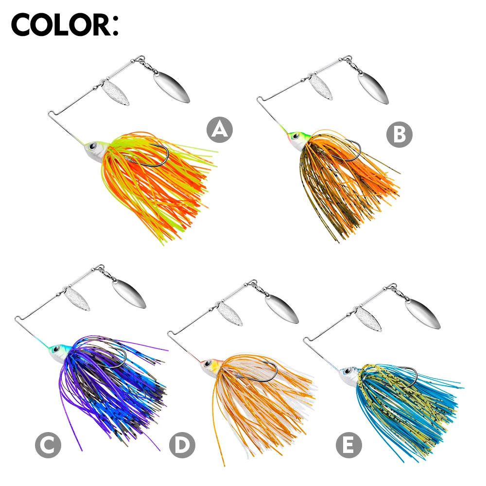 Señuelo de pesca giratorio de Metal de primera calidad, plantilla de lentejuelas artificiales, cebo de natación para pesca en agua dulce y salada, 5 unidades - imagen 2