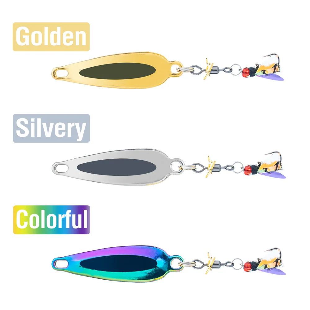 Juego de pesca con mosca de 3,2g y 4,5g, hélice giratoria, lentejuelas de melón, cebo falso, Micro juego de pesca, cola de caballo, cebo de rayas blancas - imagen 5