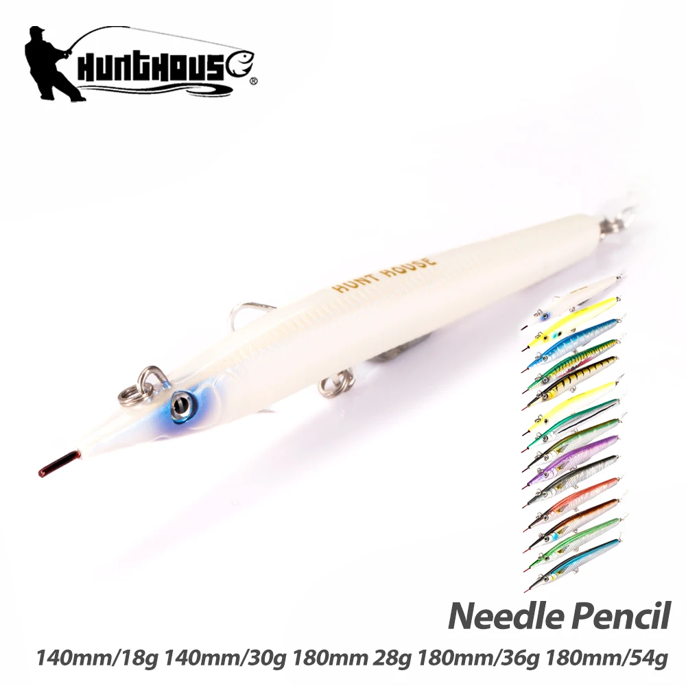 Hunthouse-Cebo tipo lápiz para pesca, señuelos de largo alcance aguja, aparejo ideal lubina, pez depredador, fondo marino - imagen 2