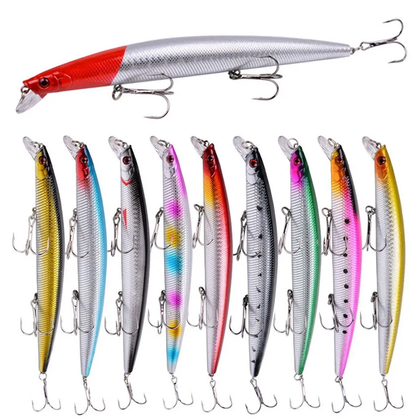 1 Uds 18cm 24g señuelo de pesca Minnow láser cebo Artificial duro plástico grandes peces falsos señuelos cebo de pesca de mar Crankbait Wobblers - imagen 2