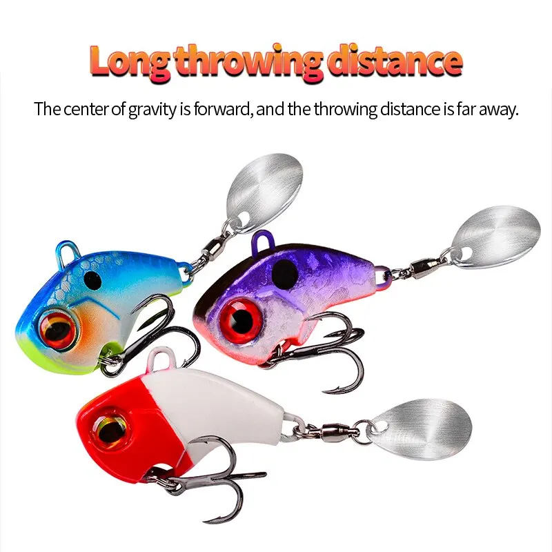 Nueva llegada 5 uds 6g Metal VIB Wobbler señuelo de pesca cola Spinner hundimiento cuchara giratoria Pin Crankbait lentejuelas cebo aparejos de pesca - imagen 2