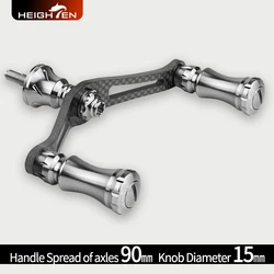 Mango giratorio de carbono para carrete Shimano Daiwa HEIGHTEN