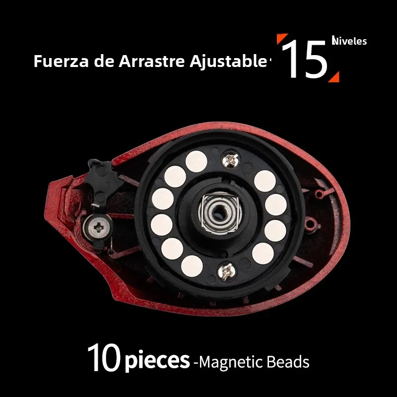 Huidiao-carrete de Baitcasting ultraligero de 6,6 oz, sistema de frenado de 10 imanes, relación de engranaje 7,1: 1, Baitcaster de perfil bajo para pesca con señuelo - imagen 5